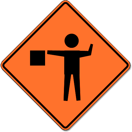 Identify The Correct Sign - Flagger Ahead Sign (462x462)