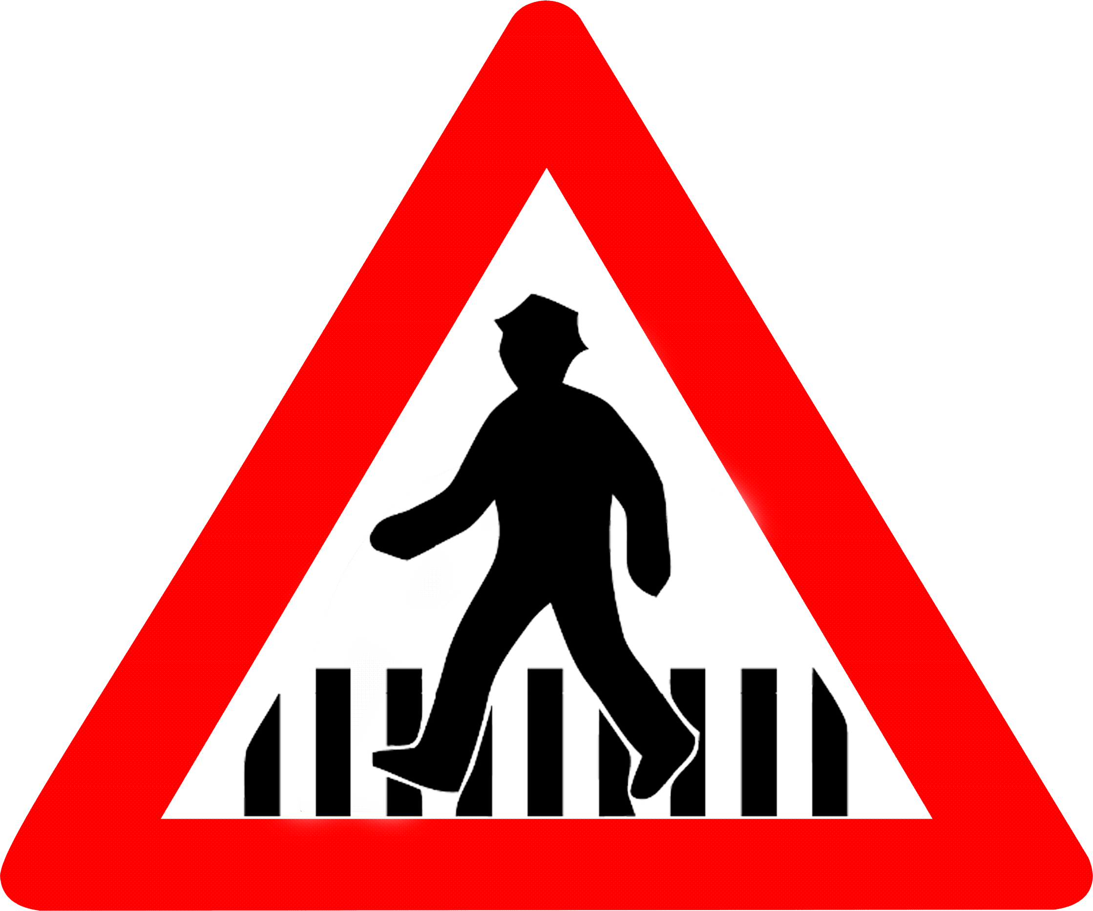 Pedestrian Crossing - School - Pedestrian Crossing Ahead Sign (2238x1866)