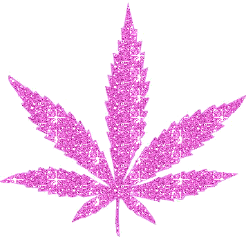 Leaves Clipart Glitter - Marijuana Leaf (356x347)