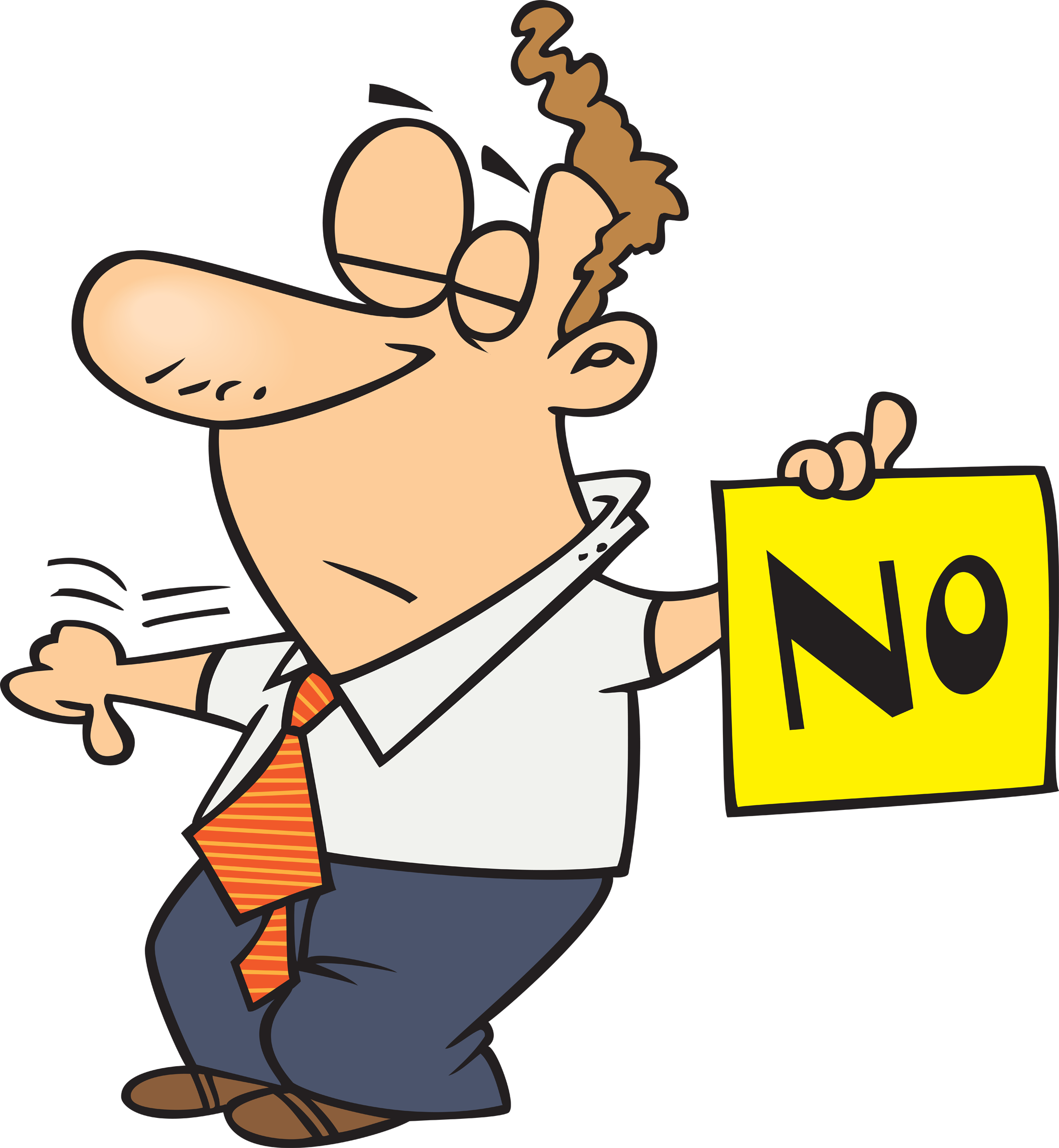 I Use That Term "reasonable Offer" Because What Seems - Man Saying No Cartoon (2215x2400)