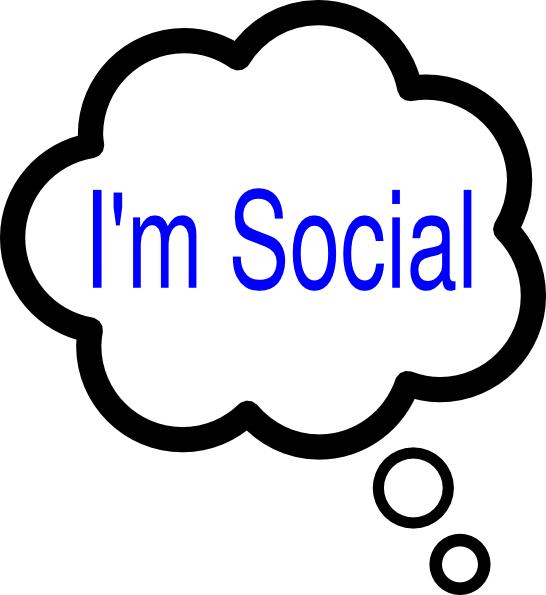 Sociable People Clipart Im Social Thought Bubble Clip - Social Clip Art (546x595)
