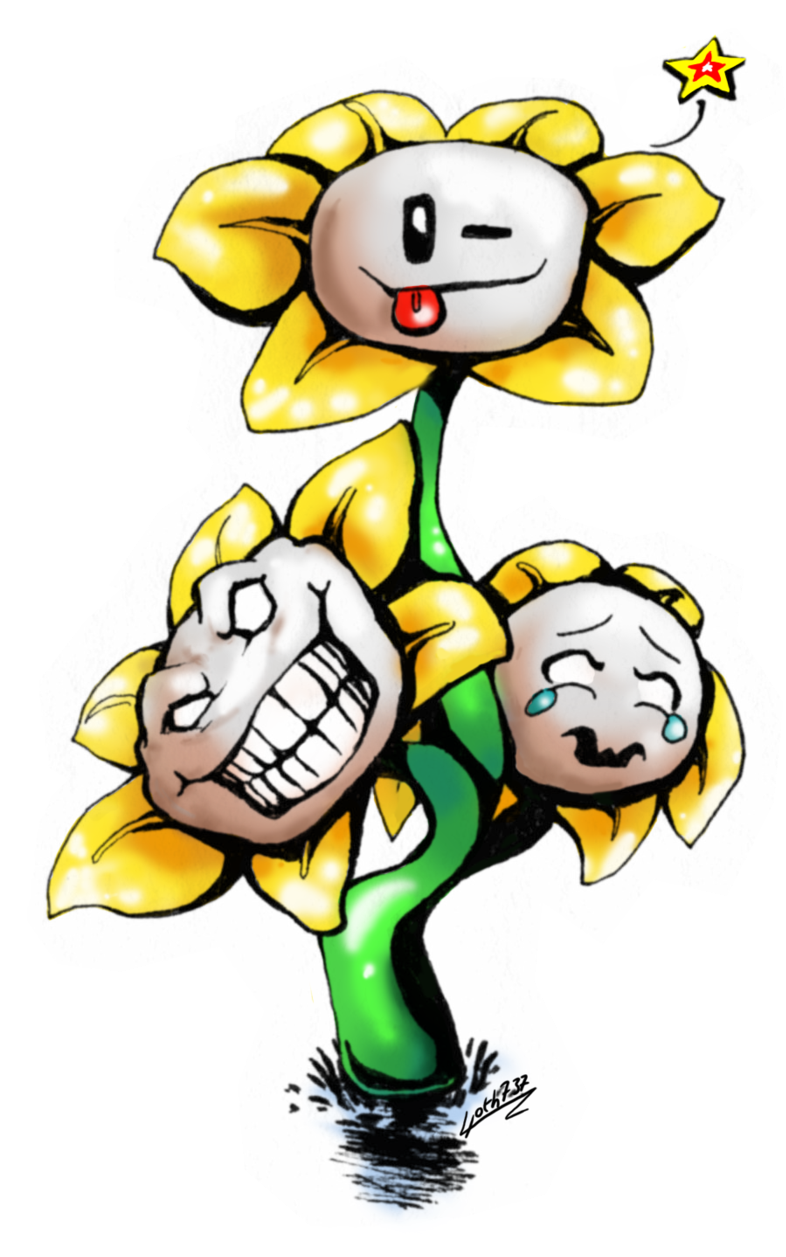 The Many Faces Of Flowey By Lyoth737 - Many Faces Of Flowey (900x1272)