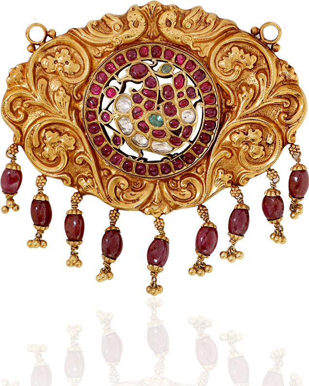 Antique Ruby Swan Rakodi Pendant - Antique Ruby Swan Rakodi Pendant (1000x1000)