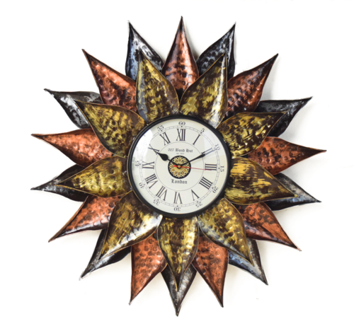 60 Cm Sunflower Leaf / Designer Clock / Metal Leaf - Bp Logo For Quiz (500x468)