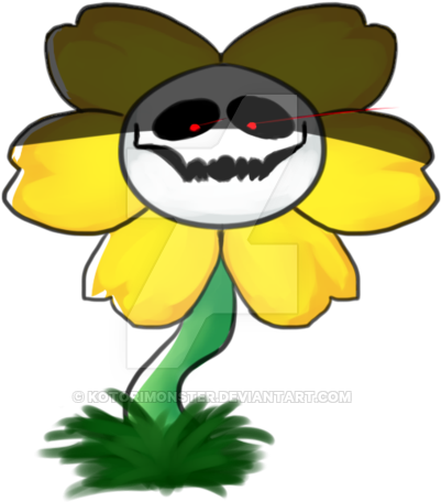 Flowey By Kotomory - Undertale Flowey Assustador (600x500)