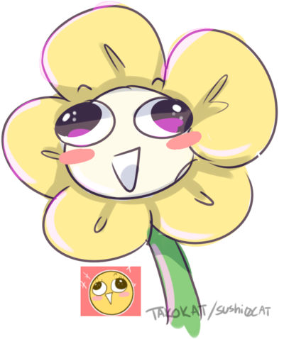 Emoji Challenge By Takokat - Flowey (400x503)