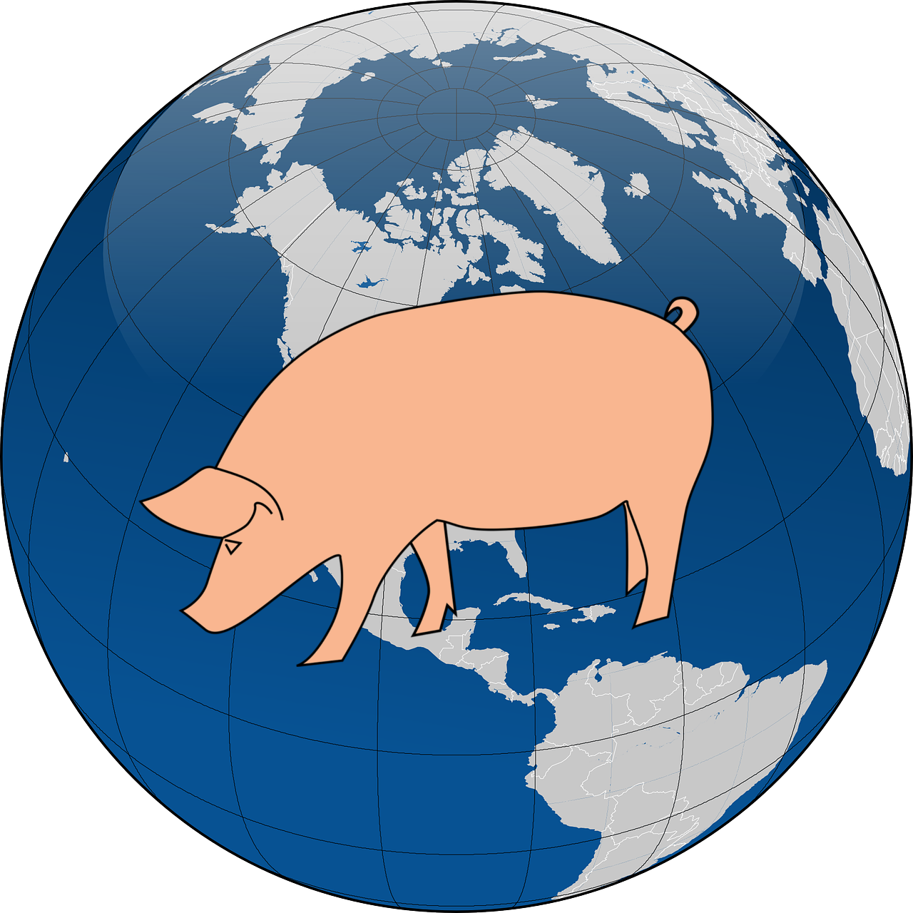 What's New In The Swine Market - 3drose Ht 43704 1 Blue White Earth Globe-iron On Heat (1280x1280)