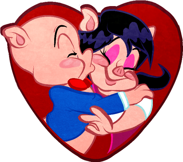By Darkwingsnark - Porky And Petunia Pig (600x600)