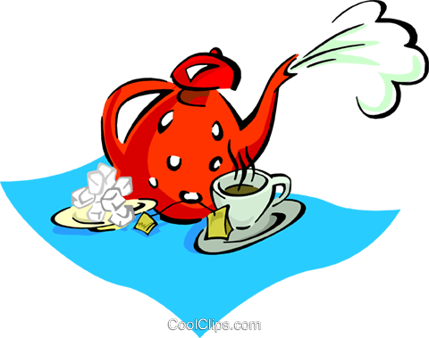 Teapot With Teacup, Saucer And Sugar Royalty Free Vector - Desenhos De Bule Com Xicara (480x379)