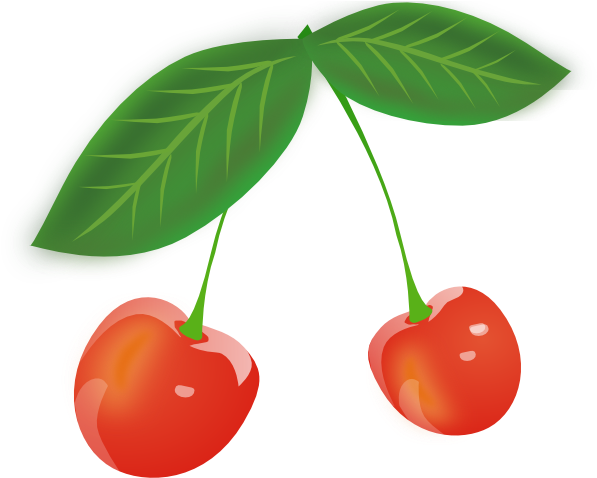 Two Red Cherries Svg Clip Arts 600 X 493 Px - Gambar Buah Cherry Merah (600x493)