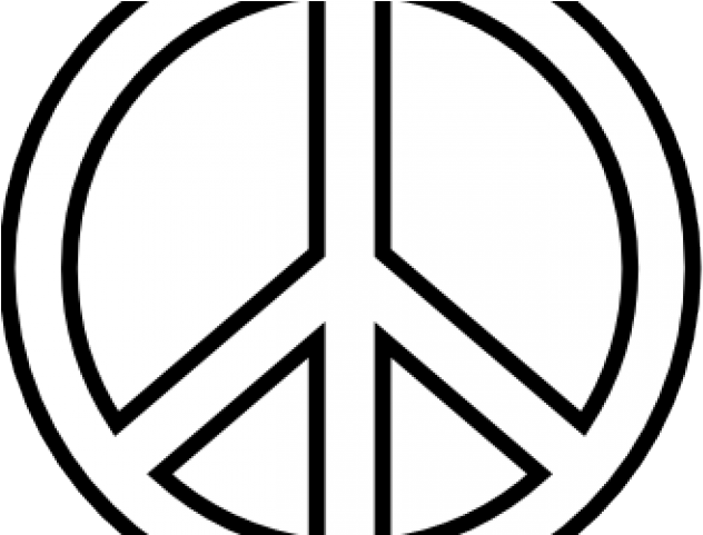 Peace Symbol Clipart Line Art - Easy Drawing Peace Sign (640x480)