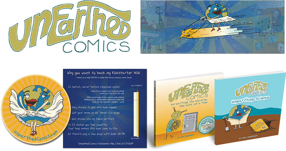 Hand Drawn And Illustrated Logo, Webcomic Design, Illustration, - Unearthed Comics By Sara Zimmerman (1000x600)