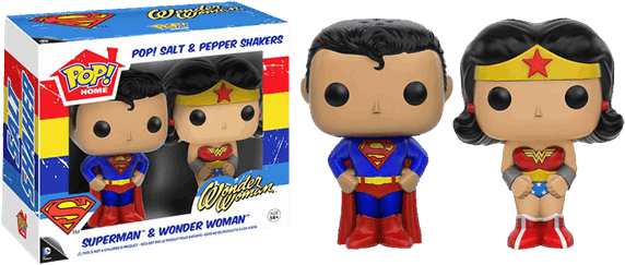 Superman And Wonder Woman Funko Pop Salt & Pepper Shakers - Superman & Wonder Woman Pop! Salt & Pepper (600x600)