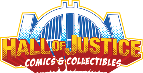 Hall Of Justice Comics & Collectibles - Hall Of Justice Logo (500x258)