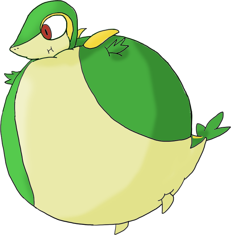 Pokemon Snivy Fat Images - Snivy Inflated (748x763)