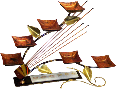 Mixed Metal Copper Burning Bush Seder Plate By Gary - Gary Rosenthal Burning Bush Seder Plate (500x500)