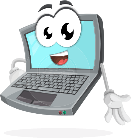 Laptop Computer Vector Character By Graphicmama - Laptop Cartoon Computer (460x464)