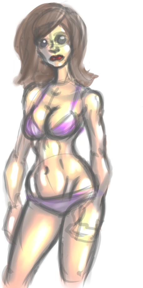 Female Figure Drawing - Cartoon (743x1074)