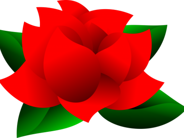 Red Rose Clipart Leave Clipart - Flower With Leaves Clipart (640x480)