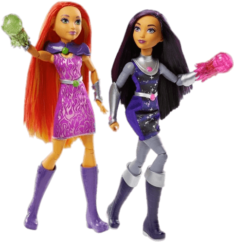 Dc Super Hero Girls Starfire And Sapphire Png - Dc Super Hero Dolls (520x520)