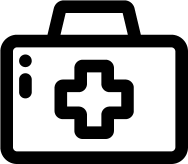 First Aid Kit - Nurse Black And White Clipart (376x328)