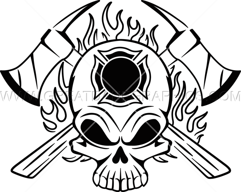 Fire Fighter Skull - Fire Fighter Skull (825x656)