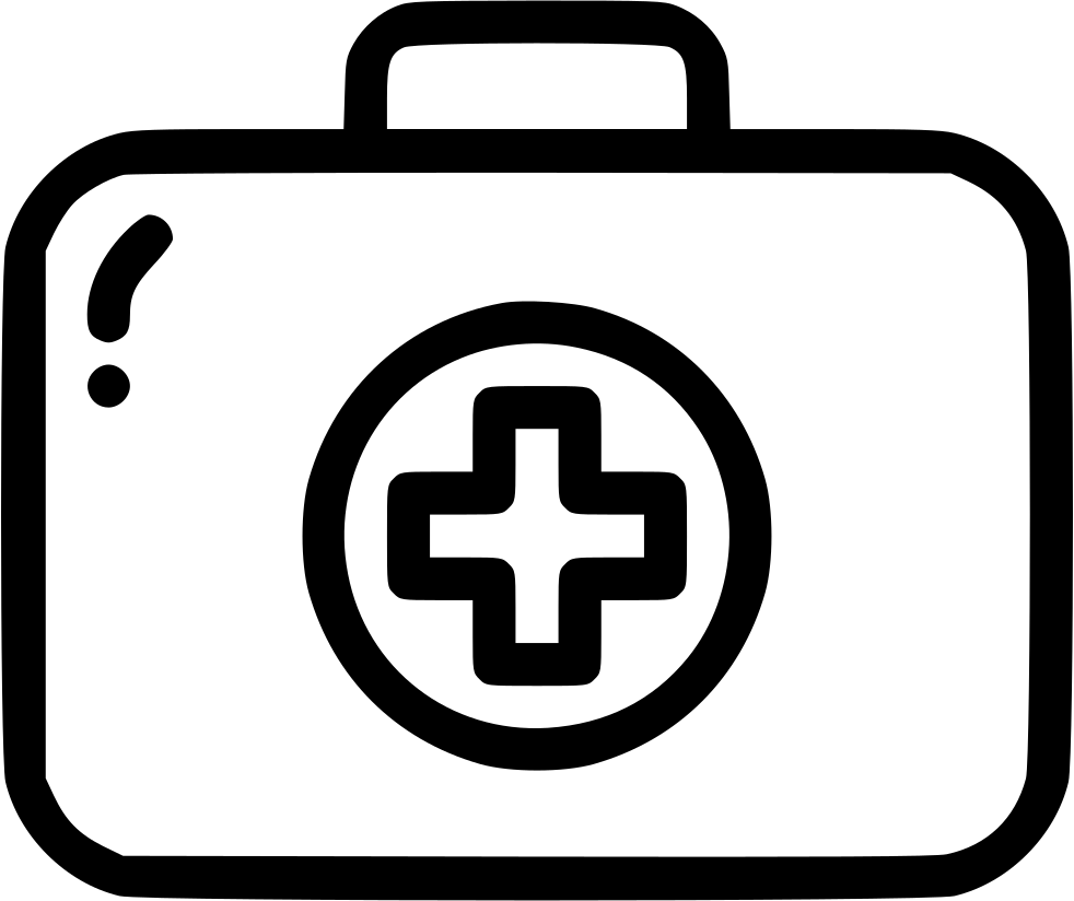 First Aid Medikit Healthcare Medical Box Kit Comments - Black And White Nurse Icon (982x824)