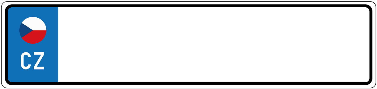Cz, Czech, Auto, License Plate - Plaque Immatriculation Vide Png (1284x340)