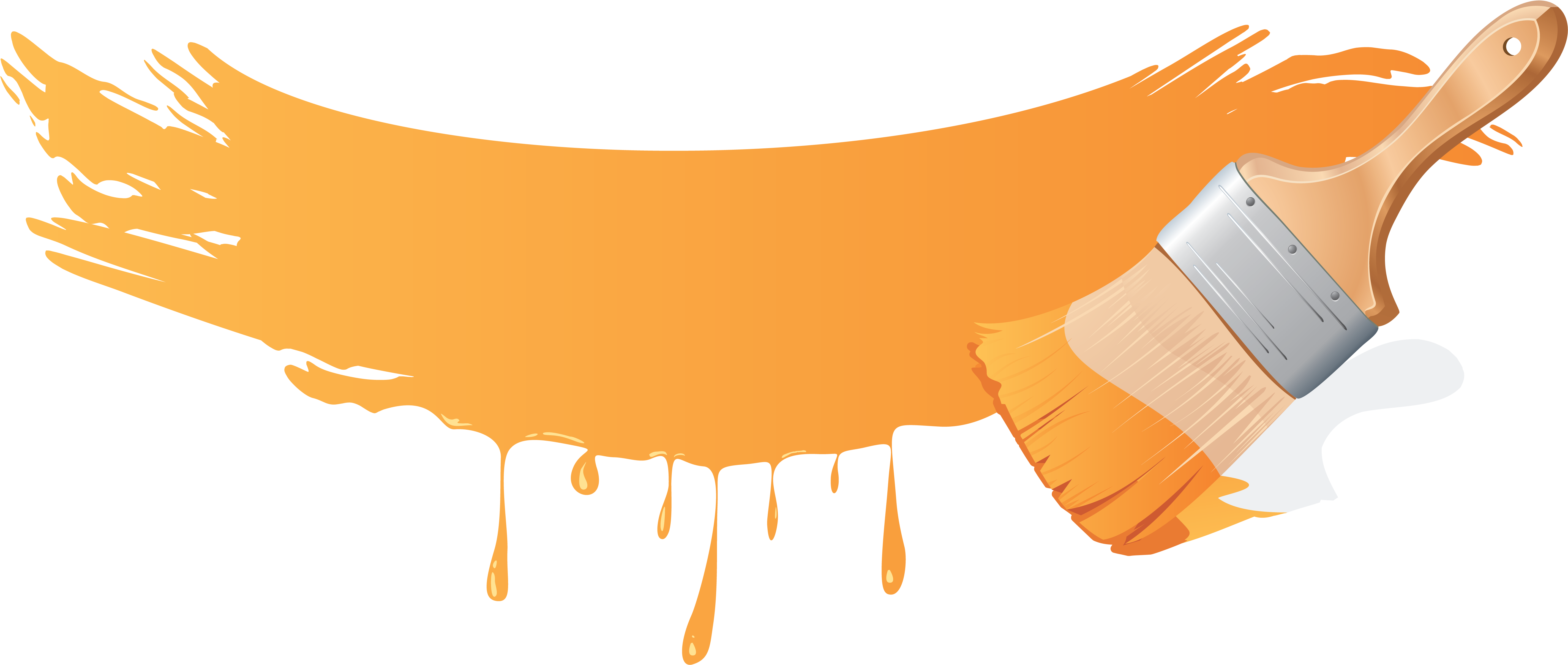 Free Png Orange Paint Brush Png Images Transparent - Paint Brush Png (5707x2464)