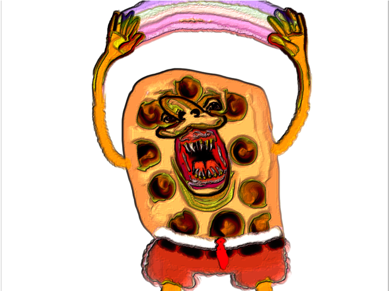 Scary Spongebab By Zabujard - Digital Art (1024x576)