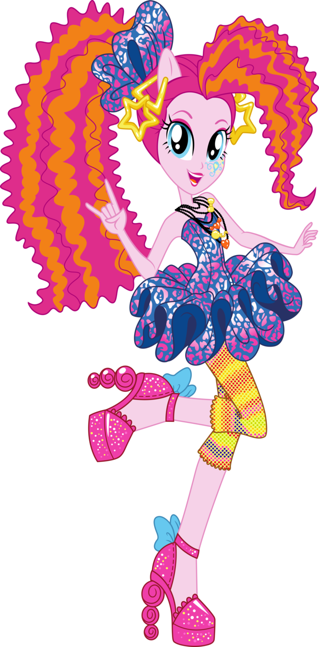 Pies Clipart Friendship - Equestria Girls Pinkie Pie Rockin Hair (627x1273)