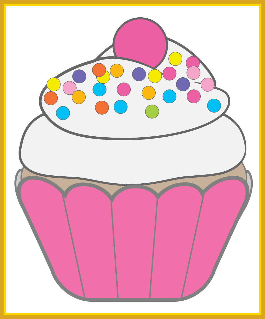 Incredible Muffins Cupcake Clip Art And Birthday Clipart - Birthday Cupcake Clip Art (1100x1324)