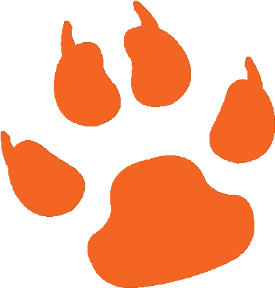 Orange Clipart Tiger Paw - Dog Paw Print (500x500)