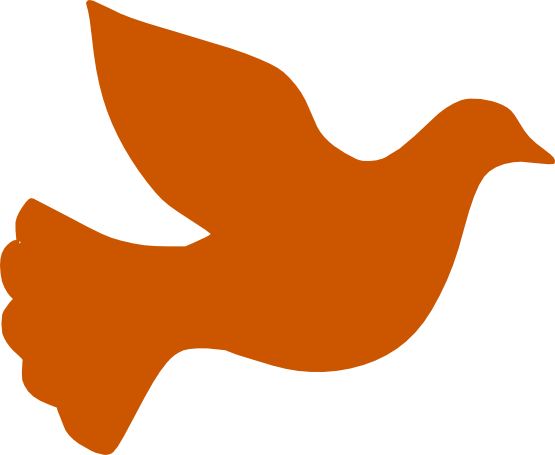 Peace Clipart Orange - Dove Silhouette (555x455)
