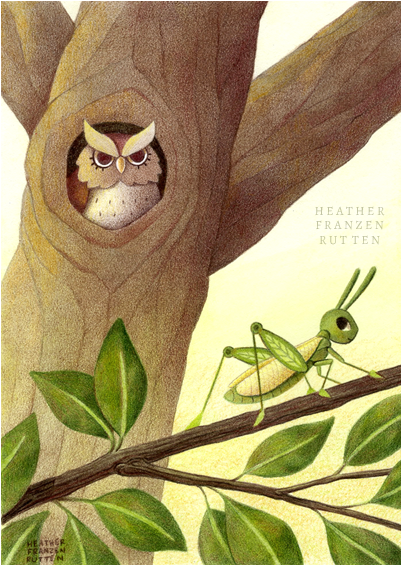 7) The Owl And Finishing Touches I Add Naples Yellow - Green (600x564)