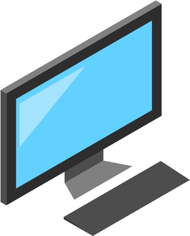 Broken Furniture Clipart Of Computers, Screen And Desktop - Led-backlit Lcd Display (651x800)