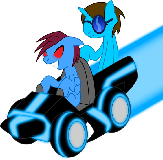 Tron Mlp Kart By Xelku9 - Cartoon (563x553)