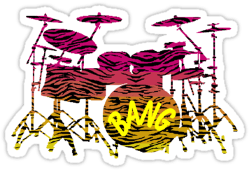 Rainbow Tiger Drums" Stickers By Calroofer - Drums (375x360)