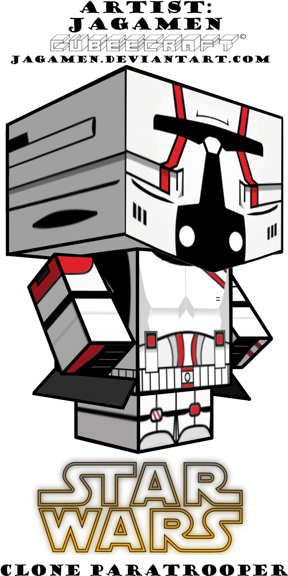 Clone Paratrooper Cubeecraft By Jagamen Clone Paratrooper - Star Wars Rabel Army Pendant With "i Love You/ I Know" (1024x1996)