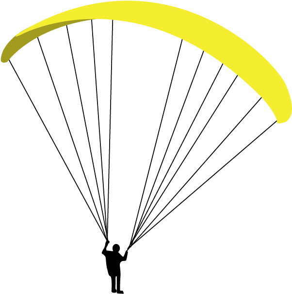 Drawing Of Skydiver With Parachute Open - Parachute Drawing Png (750x750)