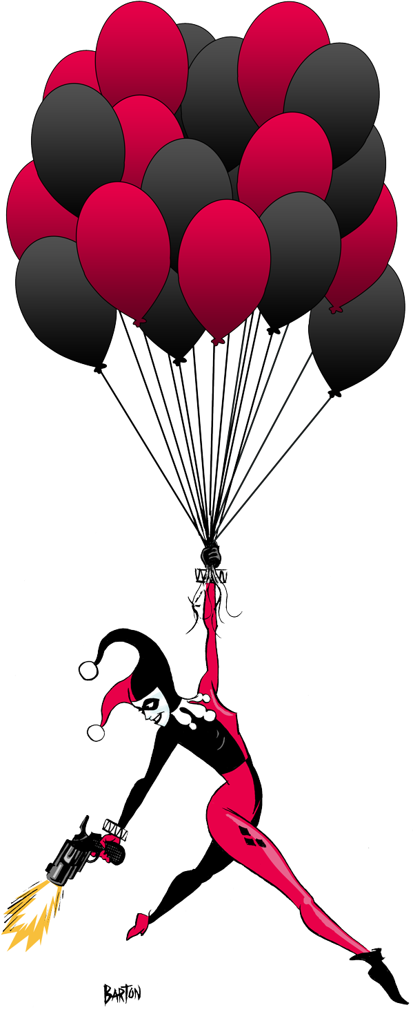 Harley Quinn Holding Balloon (600x1481)
