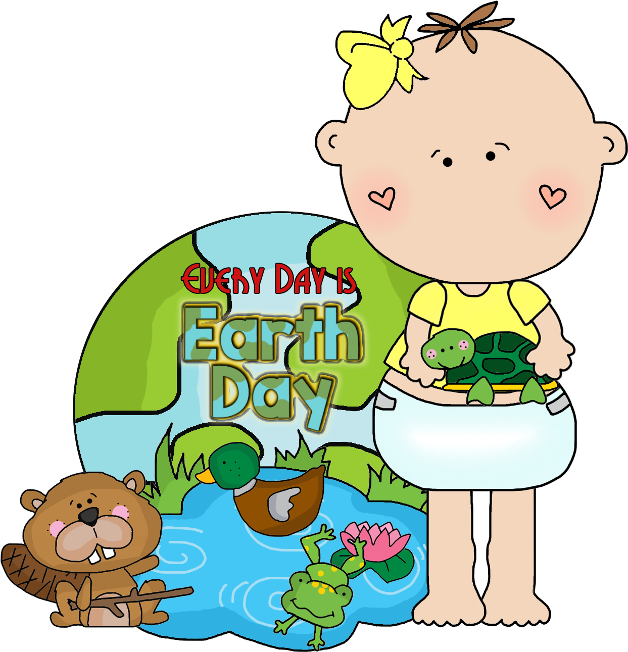 Baby Face Earth Day Clip Art Recycle Love The Earth - Old Age (1295x1344)