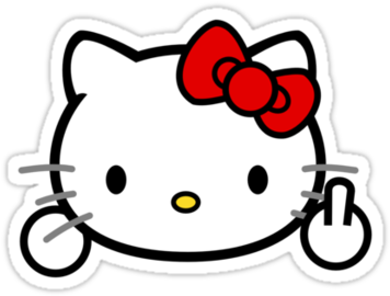 Hello Fuck You Kitty By Lucas Martin-king - Hello Kitty Flipping Off (375x360)