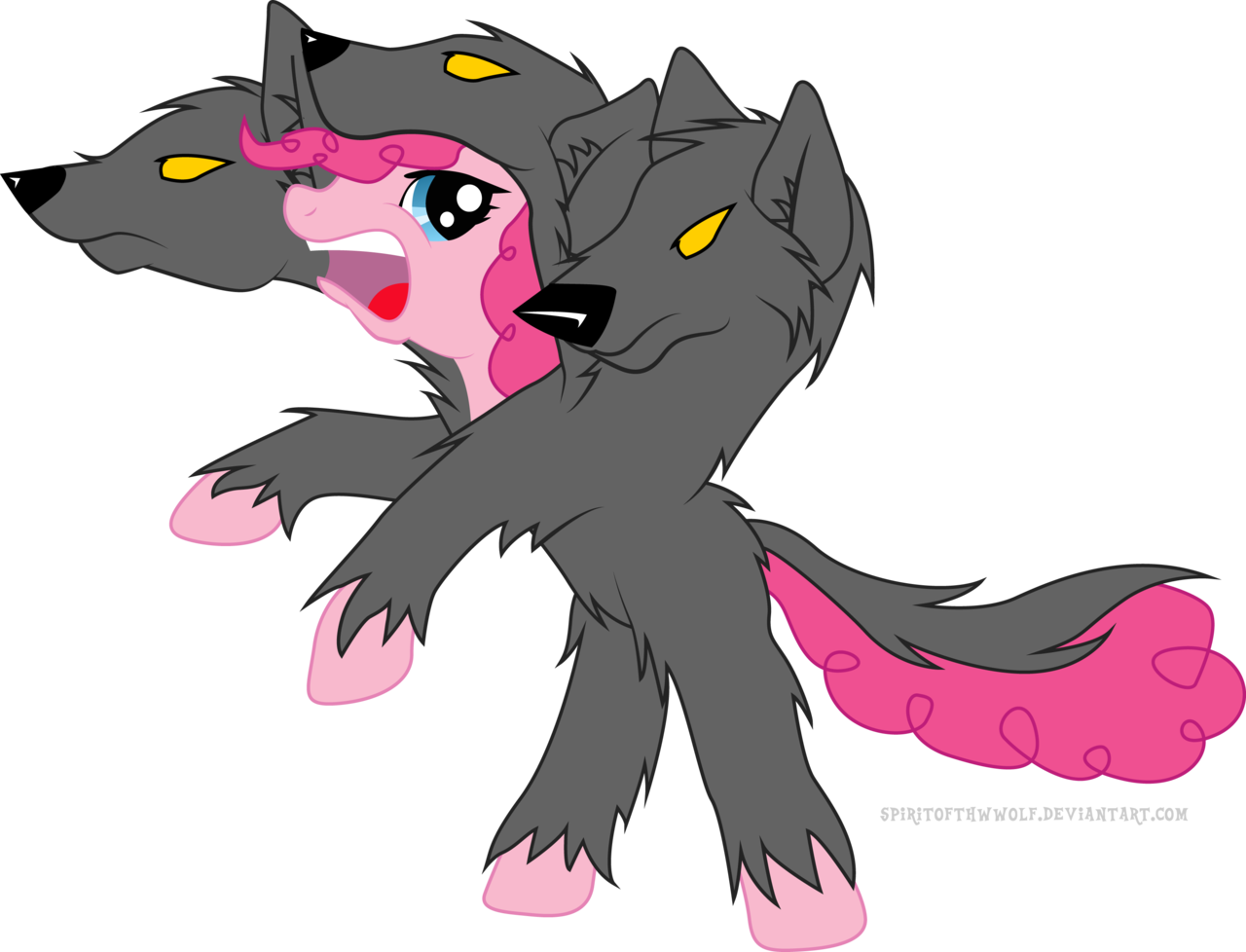 Spiritofthwwolf, Cerberus, Multiple Heads, Pinkie Pie, - Pinkie Pie (1280x978)