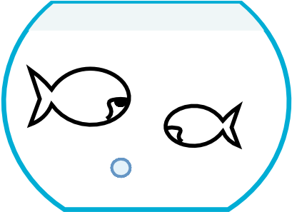 Goldfishes A Bowl Black White - Circle (444x314)