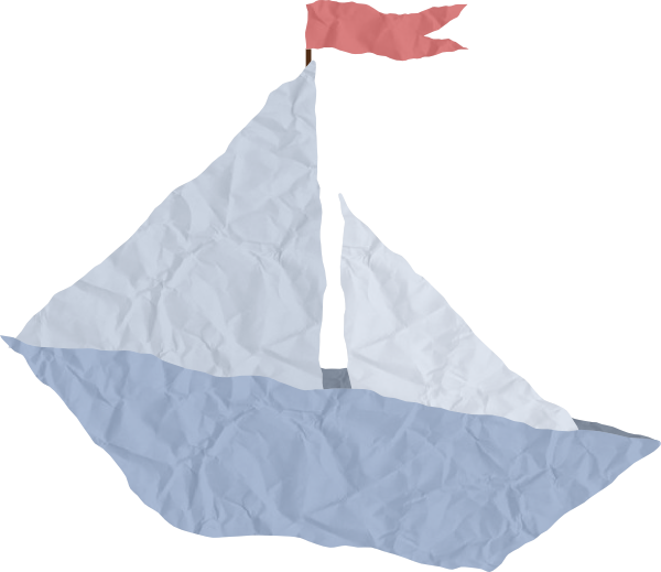 Crumpled Paper Boat Clip Art At Clker Com Vector Clip - Paper Boat Clip Art (600x519)