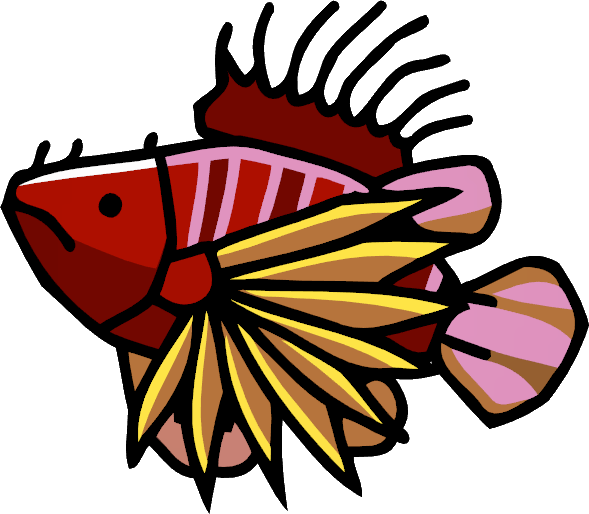 Lionfish - Scribblenauts Animals Fish (589x514)