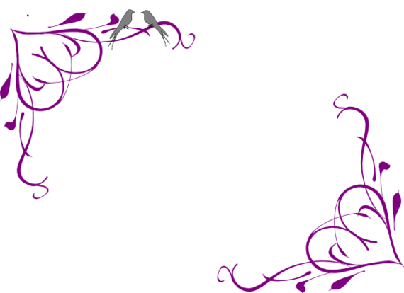 Purple Flower Border Design Clipart Free To Use Clip - Wake Up Thinking Of You (570x414)