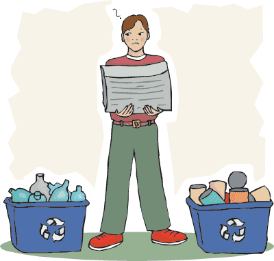 Boy With Recycling - Proper Waste Disposal Gif (400x382)