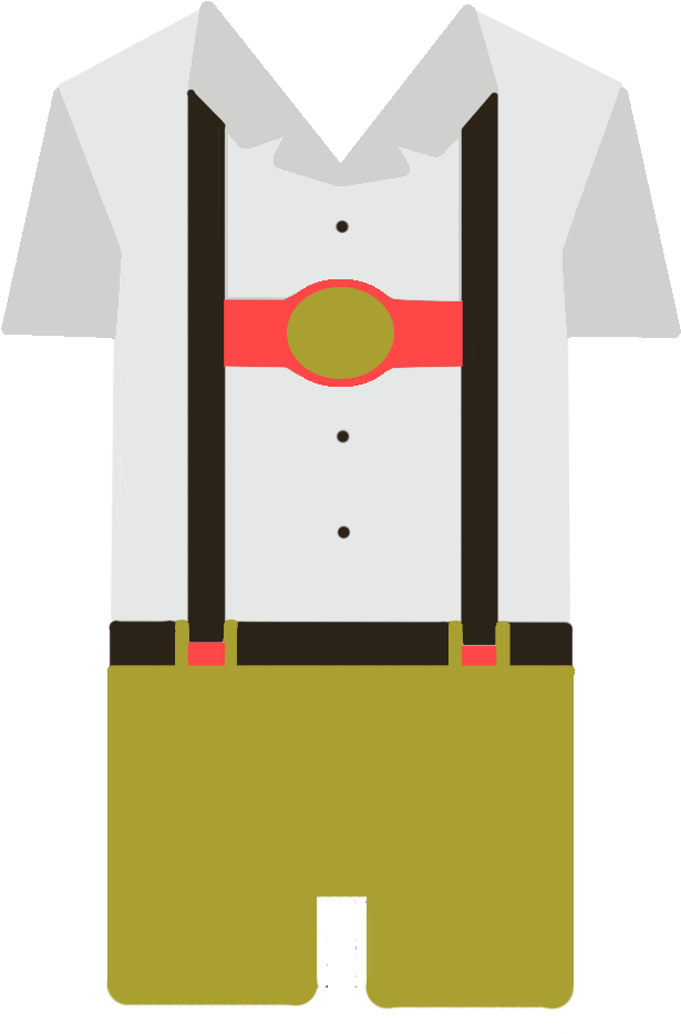 Westport Oktoberfest Lederhosen Lap - Cartoon (744x1132)